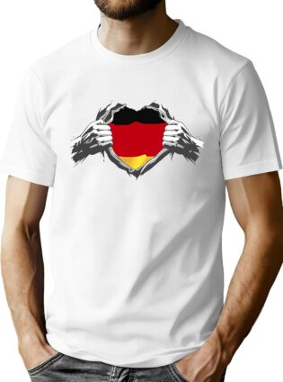 tiorhooe T-shirt de football à manches courtes pour homme Motif drapeau allemand aigle