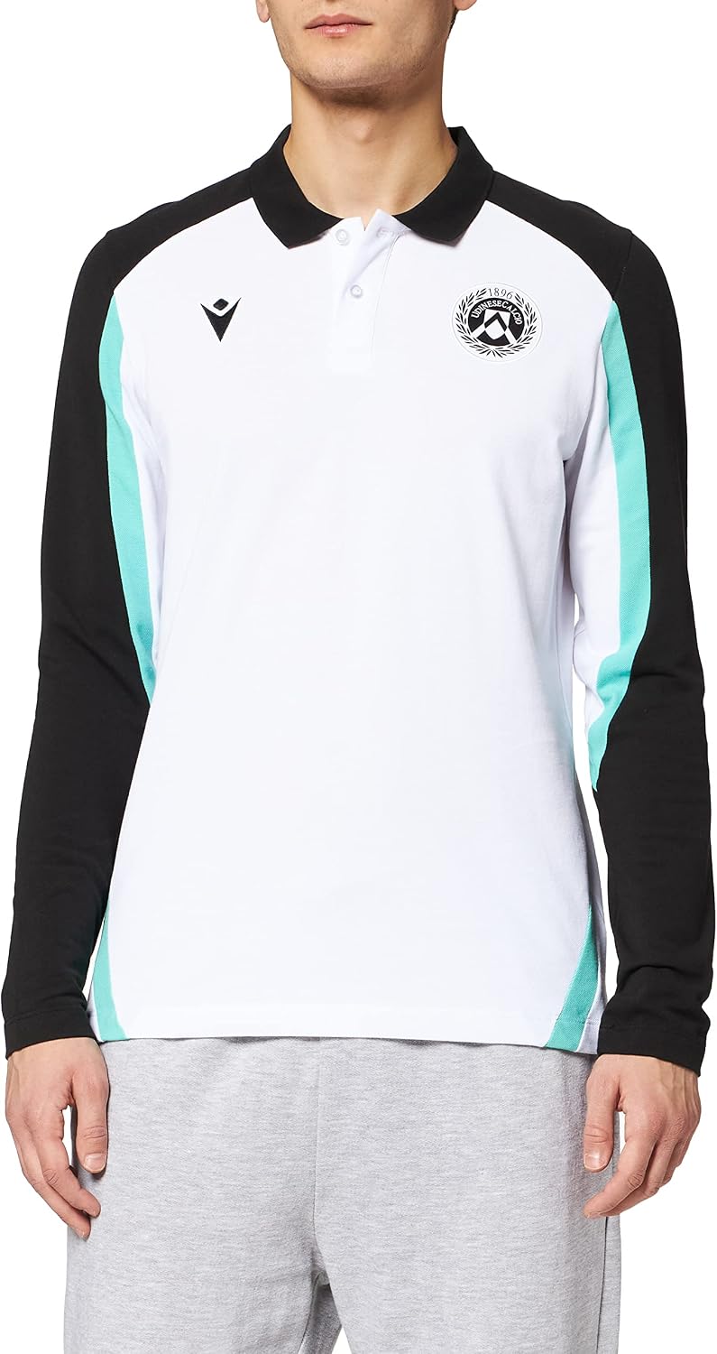 Macron Merchandising Ufficiale Polo modèle Travel à Manches Longues Udinese Football 2021/22 Mixte