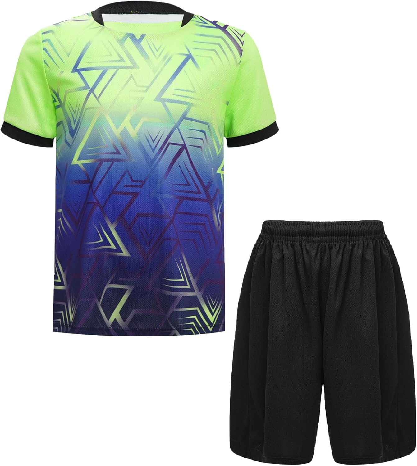 Ensemble Vêtements Football Enfant Garçon Manches Courtes Maillot de Foot France Shorty Sport Survêtement 5-14 Ans