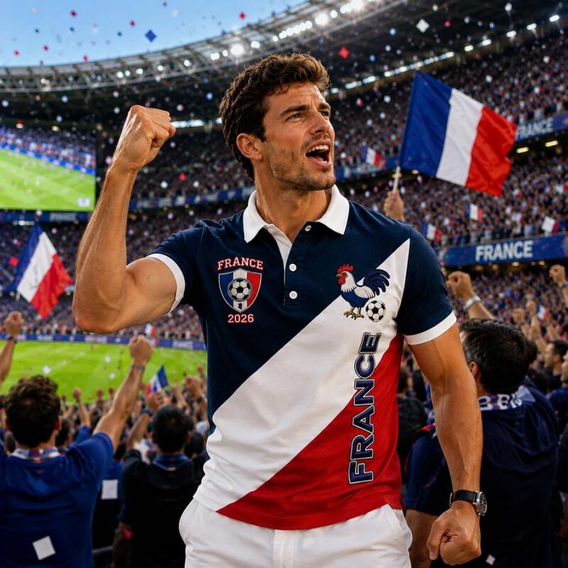 Coupe du Monde 2026 Maillot de Supporter de Football – Haut décontracté de l'équipe de France, en, Coupe Classique et Coutures