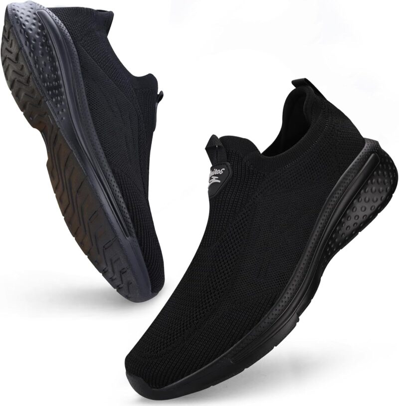 Giniros Basket Homme Chaussures Slip on Sneakers Chaussure sans Lacets de Course Baskets Fitness Running Basquettes Homme Chaussures de Respirante Chaussures de Tennis Confortables et Légères