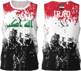 Maillot de basket-ball avec motif drapeau de l'Irak - Impression complète 3D