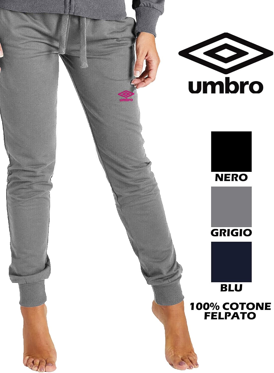 Umbro - Pantalon en peluche de survêtement long, jogging en coton chaud pour femme, sport idéal pour la maison, la gym, la course, les activités sportives, le jogging et les loisirs - Image 4