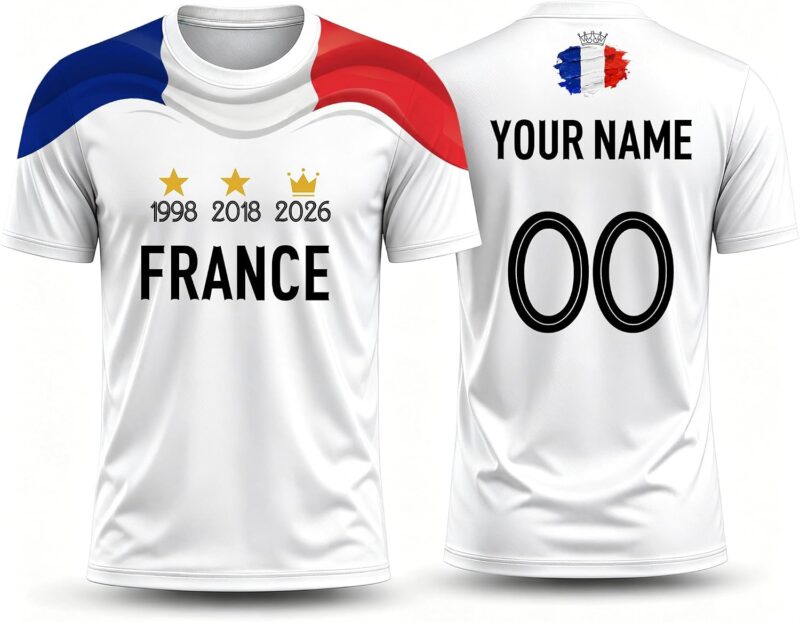 Maillot Football Personnalisable Coupe du Monde 2026, Maillot de Foot Homme Femme Enfant 6 équipes avec nom et numéro