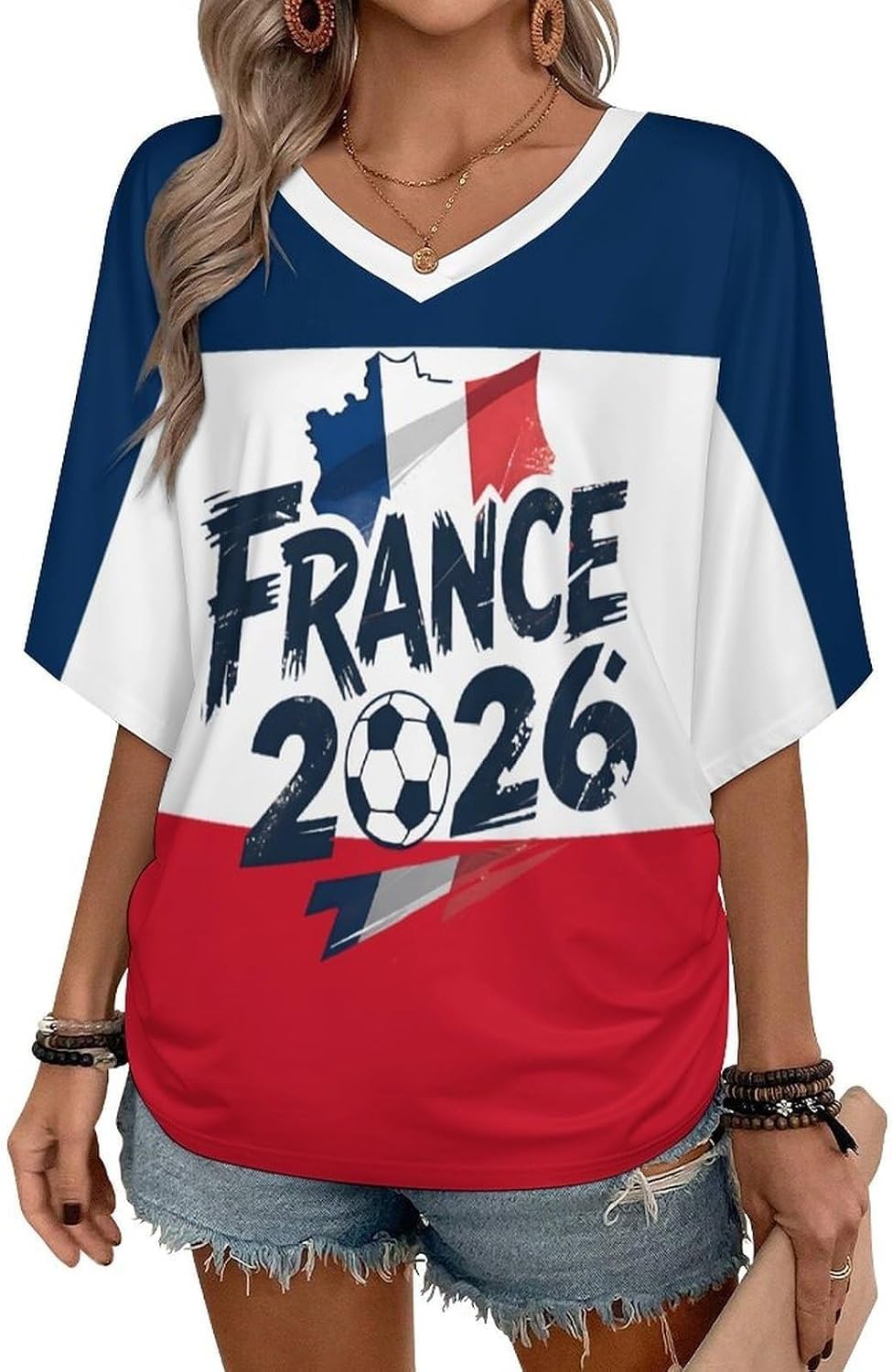 Maillot de Foot 2026 Tee Shirt Femmes T-Shirt Fan Musique Mode Streetwear Impression 3D Haut Plusieurs Modèles Disponibles Cadeaux pour Fans T Shirt d'été pour Les Fans de Football Maillot Supporter - Image 2