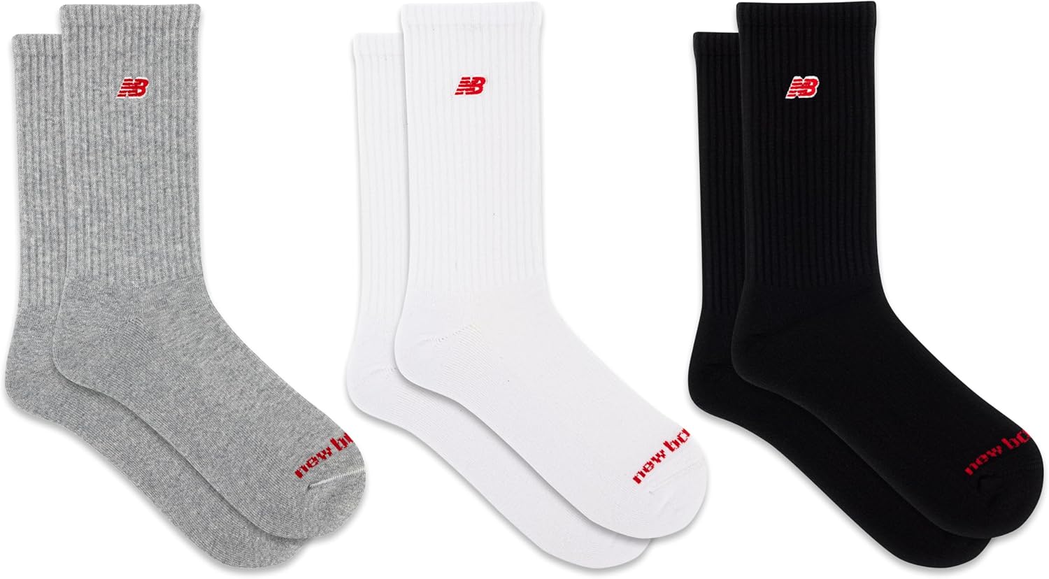 New Balance Organic Cotton Crew Socks - 3 Pairs - Arch Support SPORT ESSENTIALS CREW SOC Mixte - Image 4