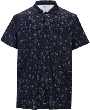 71P7EesXpYL._AC_SL1500_.jpg Générique Chemise d'été à pour Homme imprimé rétro Manches Courtes