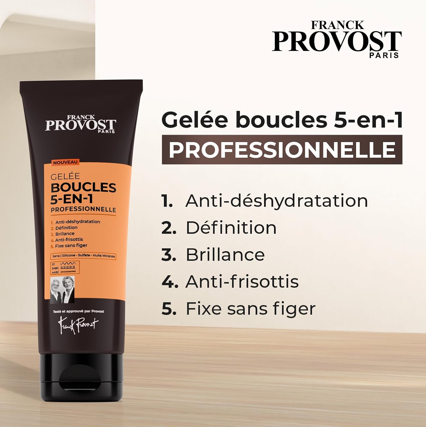 FRANCK PROVOST - Gelée Boucles 5-en-1 Professionnelle - Définition - Hydratation & Brillance - Formule Sans Silicone, Sulfate** Et Huile Minérale - 250ml - Image 3