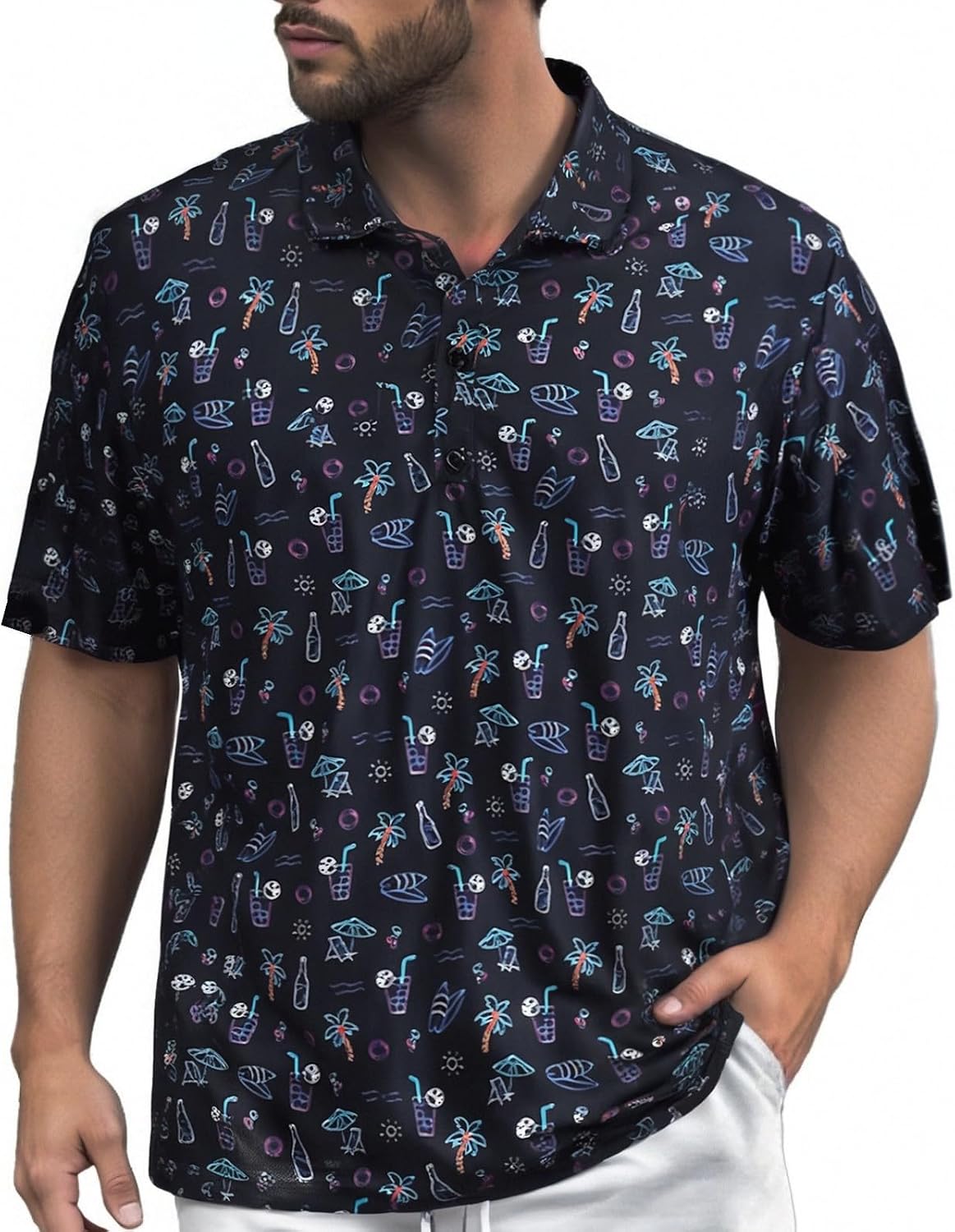 Générique Chemise d'été à pour Homme imprimé rétro Manches Courtes - Image 2