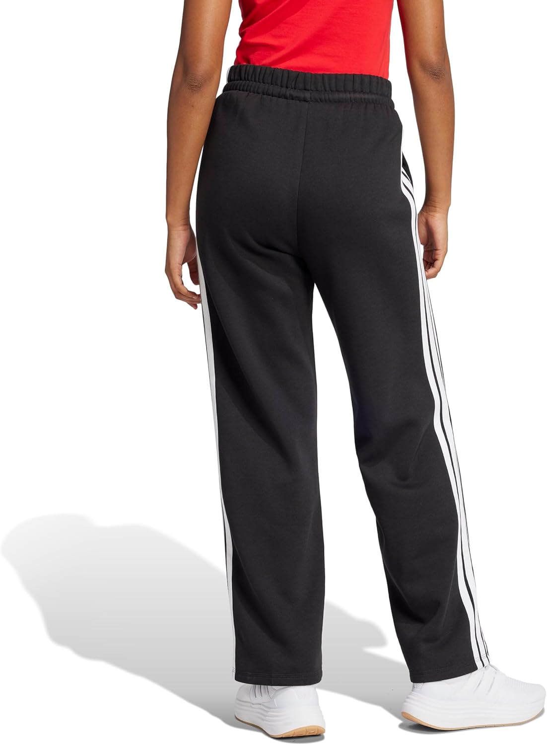 Adidas Femme Essentials 3-Stripes Open Hem Fleece Pants - Image 2