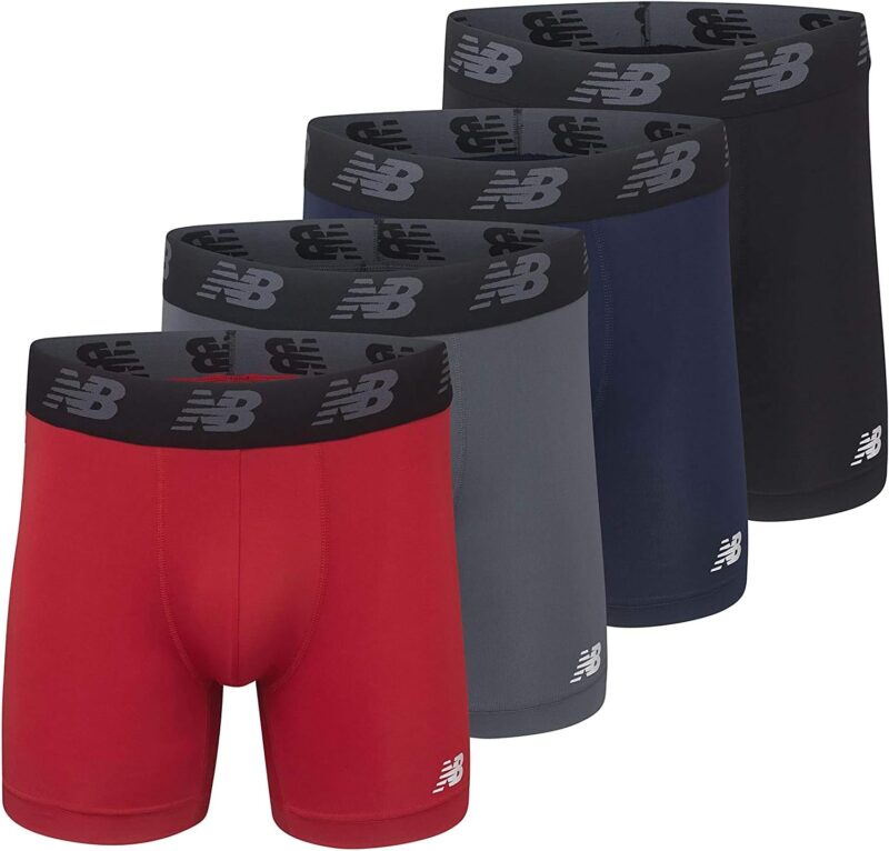 New Balance Lot de 4 Boxers sans Braguette en Maille de 12,7 Cm Boxer Homme