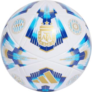 71Y-tF3vDtL._AC_SL1500_.jpg Adidas Ballon de la Ligue d'Argentine Unisexe pour Adulte, Blanc/Pantone/Bleu lucide/doré métallisé