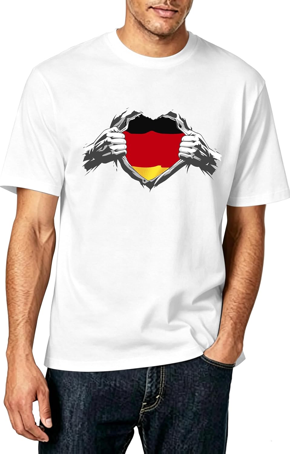 tiorhooe T-shirt de football à manches courtes pour homme Motif drapeau allemand aigle - Image 2