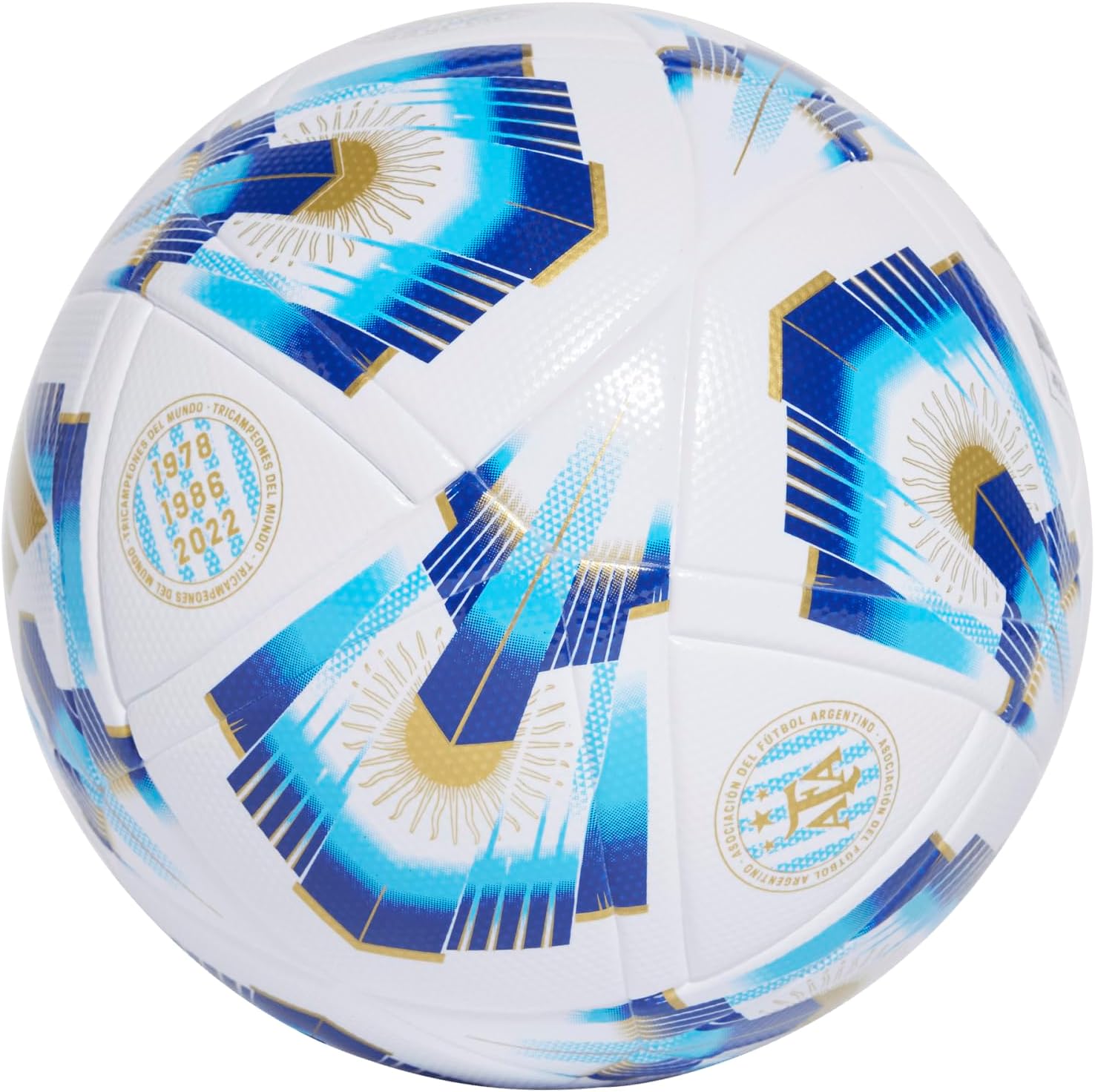 Adidas Ballon de la Ligue d'Argentine Unisexe pour Adulte, Blanc/Pantone/Bleu lucide/doré métallisé - Image 4