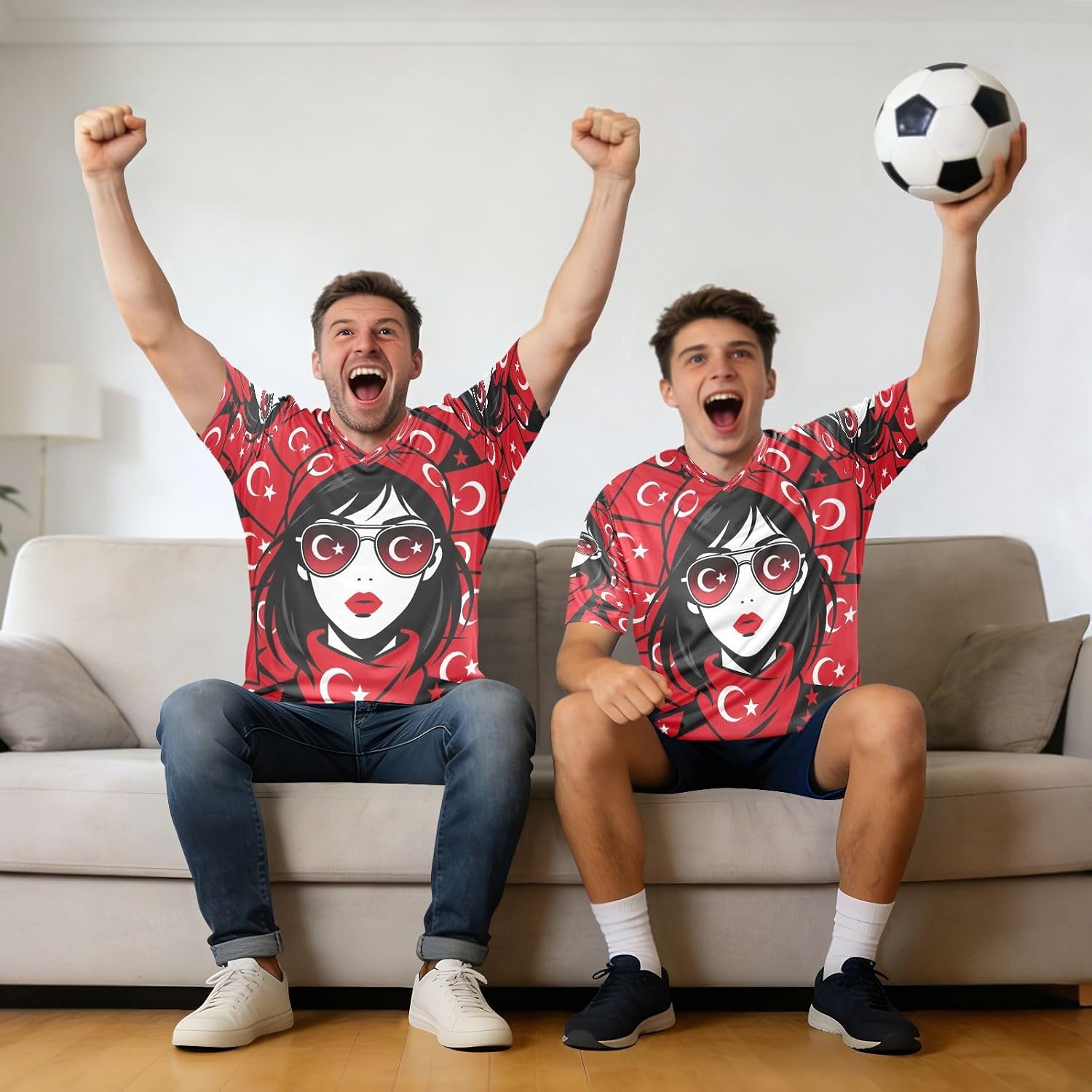 Maillot de football pour homme - Coutures durables - Col en V - Flexible - Pour activités de plein air - Coupe athlétique pour homme - Image 2