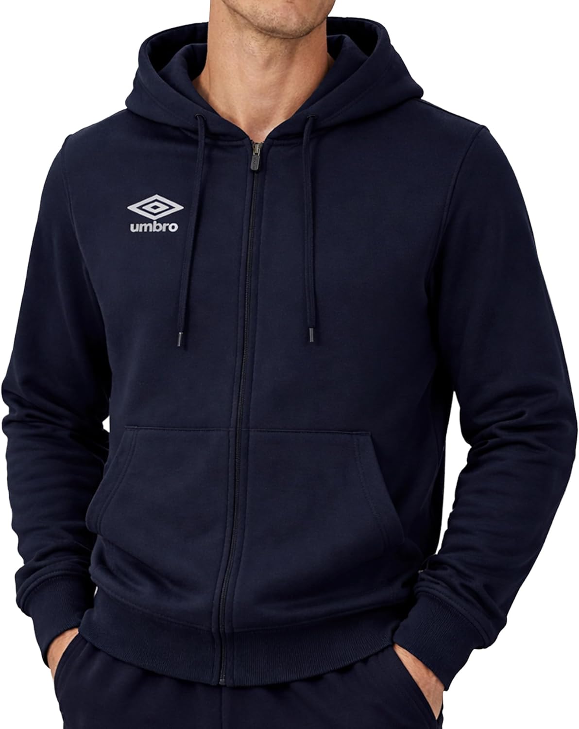 Umbro - Sweat à Capuche Homme, Fermeture zippée intégrale, Poches Kangourou, Coton Doux, Coupe Confortable, Sweat Sport et Casual