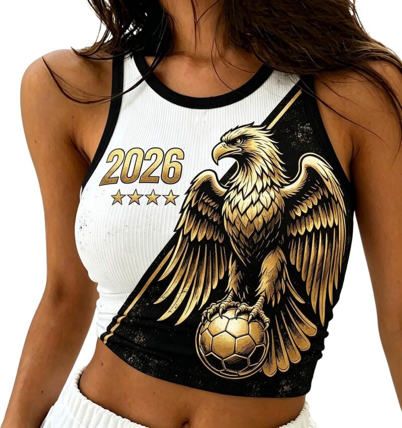 Débardeur de football allemand pour femme - Maillot sexy - Coupe du monde 2026 - Vintage - Grandes tailles - Débardeur original Allemagne - Maillot de football tendance rétro fun - Stretch - T-shirt