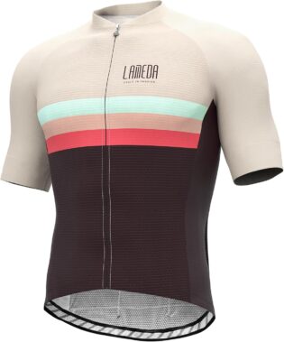 LAMEDA Maillots de Cyclisme d'été Homme Manches Courtes Respirant VTT Vêtements Léger et à Séchage Rapide Confortable Élastique Multi - Poches Multicolore