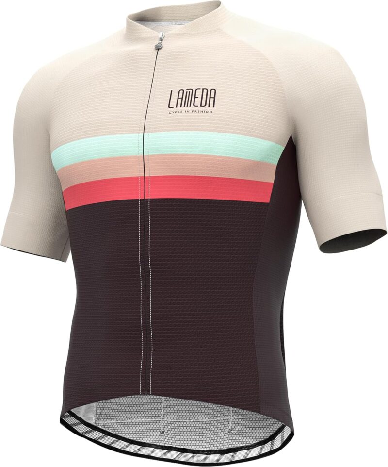 LAMEDA Maillots de Cyclisme d'été Homme Manches Courtes Respirant VTT Vêtements Léger et à Séchage Rapide Confortable Élastique Multi - Poches Multicolore