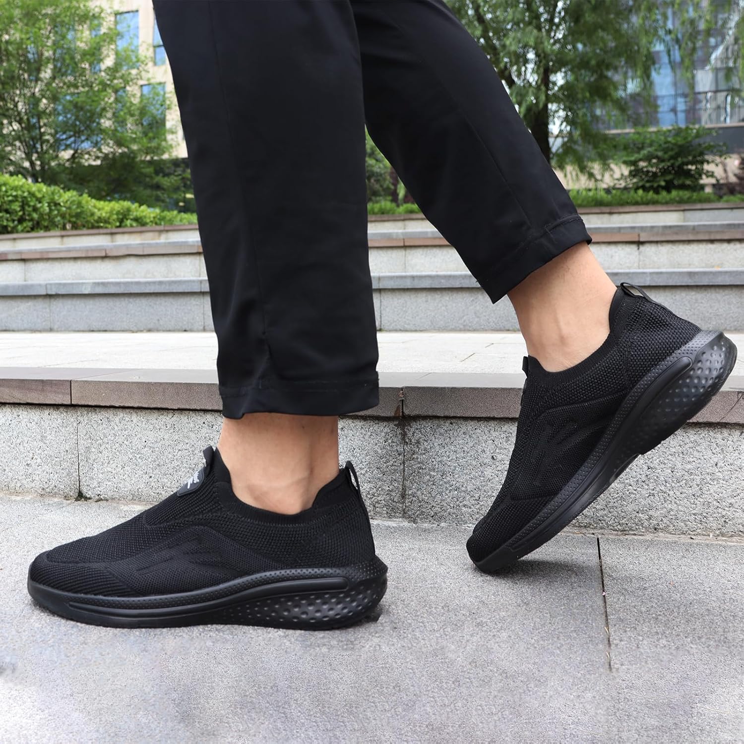 Giniros Basket Homme Chaussures Slip on Sneakers Chaussure sans Lacets de Course Baskets Fitness Running Basquettes Homme Chaussures de Respirante Chaussures de Tennis Confortables et Légères - Image 2