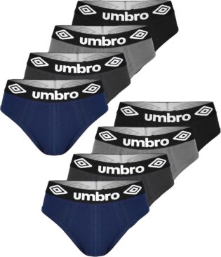 81UFeV-8RnL._AC_SL1500_.jpg Umbro Lot de 8 slips en coton pour homme | Élégants, doux, ajustés et ajustés, durables | Lot de sous-vêtements pour hommes, sous-vêtements classiques, lettres, pour hommes, pantalon de bain pour