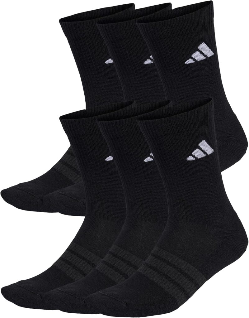 adidas Unisex Chaussettes matelassées mi-mollet (6 paires)