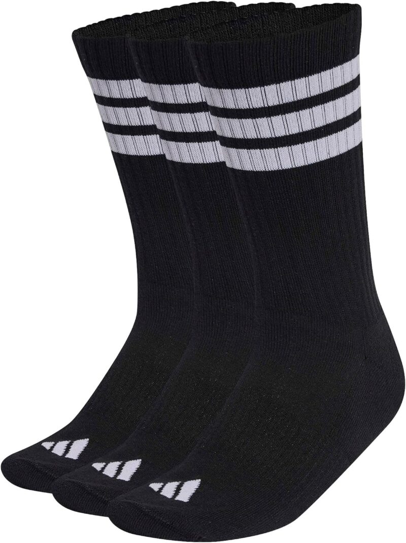adidas Unisex Lot de 3 paires de chaussettes mi-mollet rembourrées 3 bandes