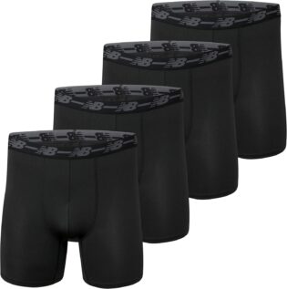 New Balance Lot de 4 Boxers sans Braguette en Maille de 12,7 Cm Boxer Homme