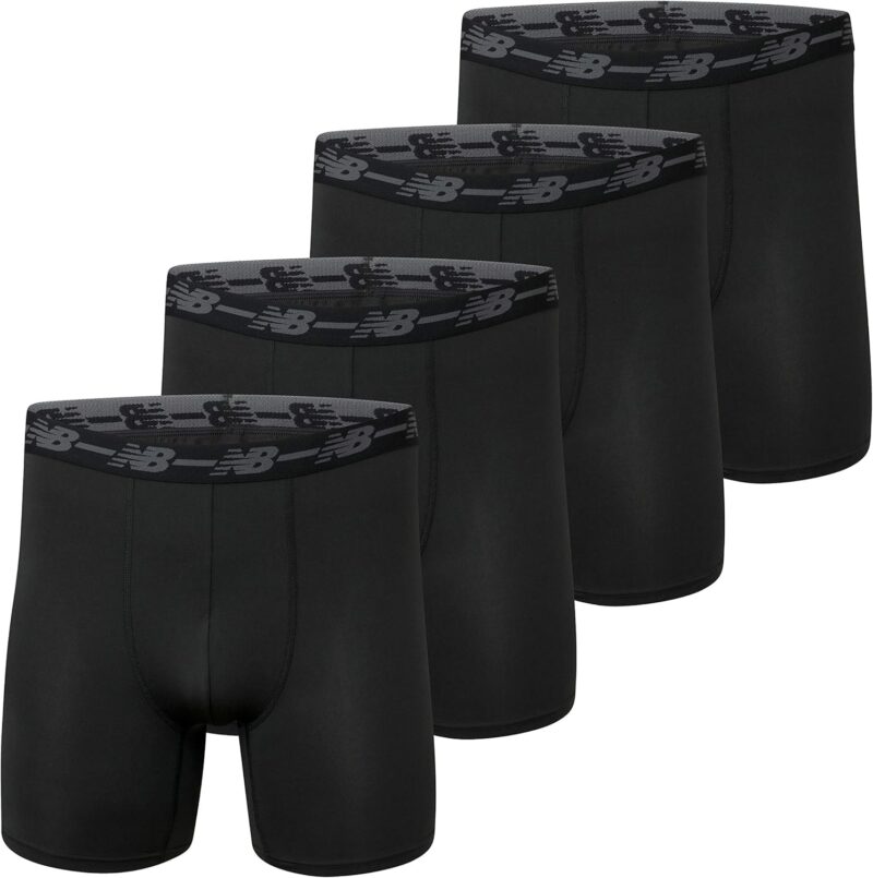 New Balance Lot de 4 Boxers sans Braguette en Maille de 12,7 Cm Boxer Homme