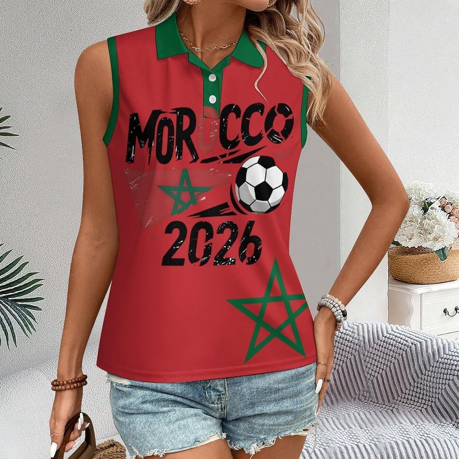 Maillot Foot Femmes Maillot de Foot Cadeaux des Fans T-Shirt Haut sans Manche Femme Plusieurs Modéle Disponible T-Shirt Fan de Supporter Mode T-Shirts Sport Impression 3D Haut d’Entraînement Fitness - Image 3