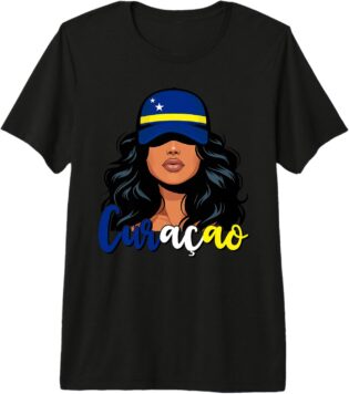 Curaçao Girl Drapeau de Curaçao Fière Curaçaoan Femmes T-Shirt Haut de Gamme