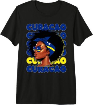Curaçao Girl Drapeau de Curaçao Fière Curaçaoan Femmes T-Shirt Haut de Gamme