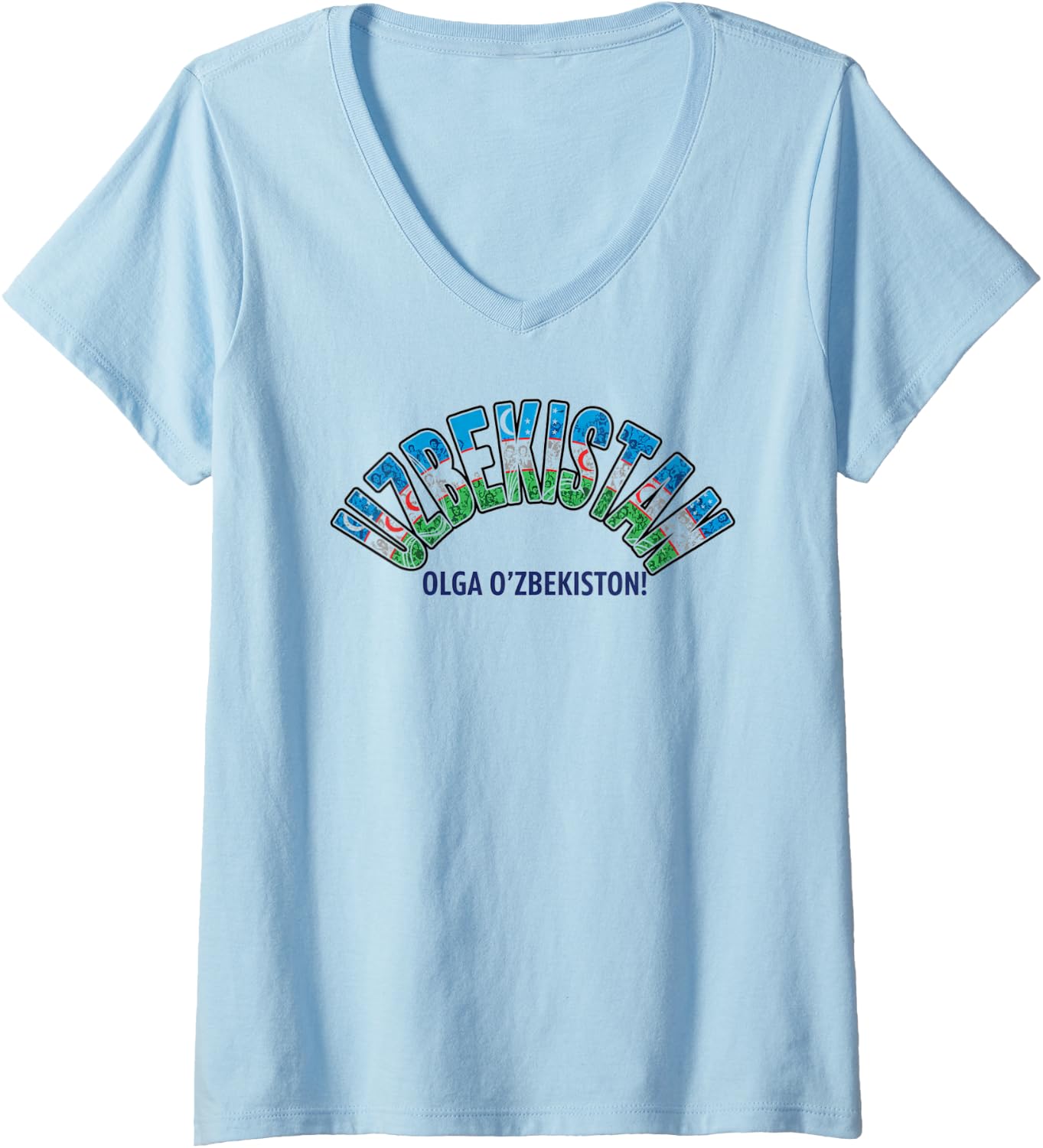 Femme Maillot de Supporter de Football 2026 Ouzbékistan Olga Ozbékiston T-Shirt avec Col en V