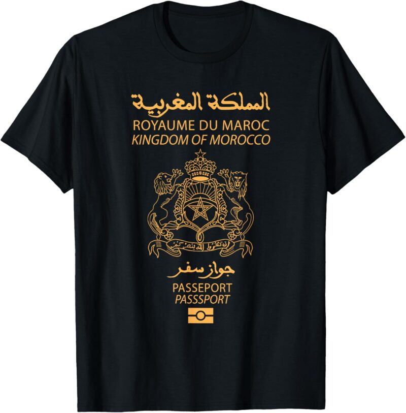 Passeport Marocain Royaume du Maroc Pays Vacances Cadeau T-Shirt