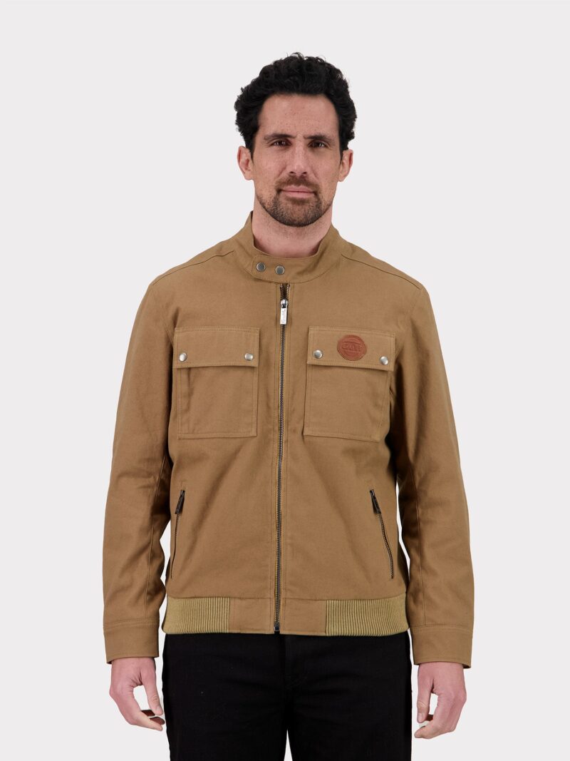 VESTE CANVAS MOTOR - CAMEL