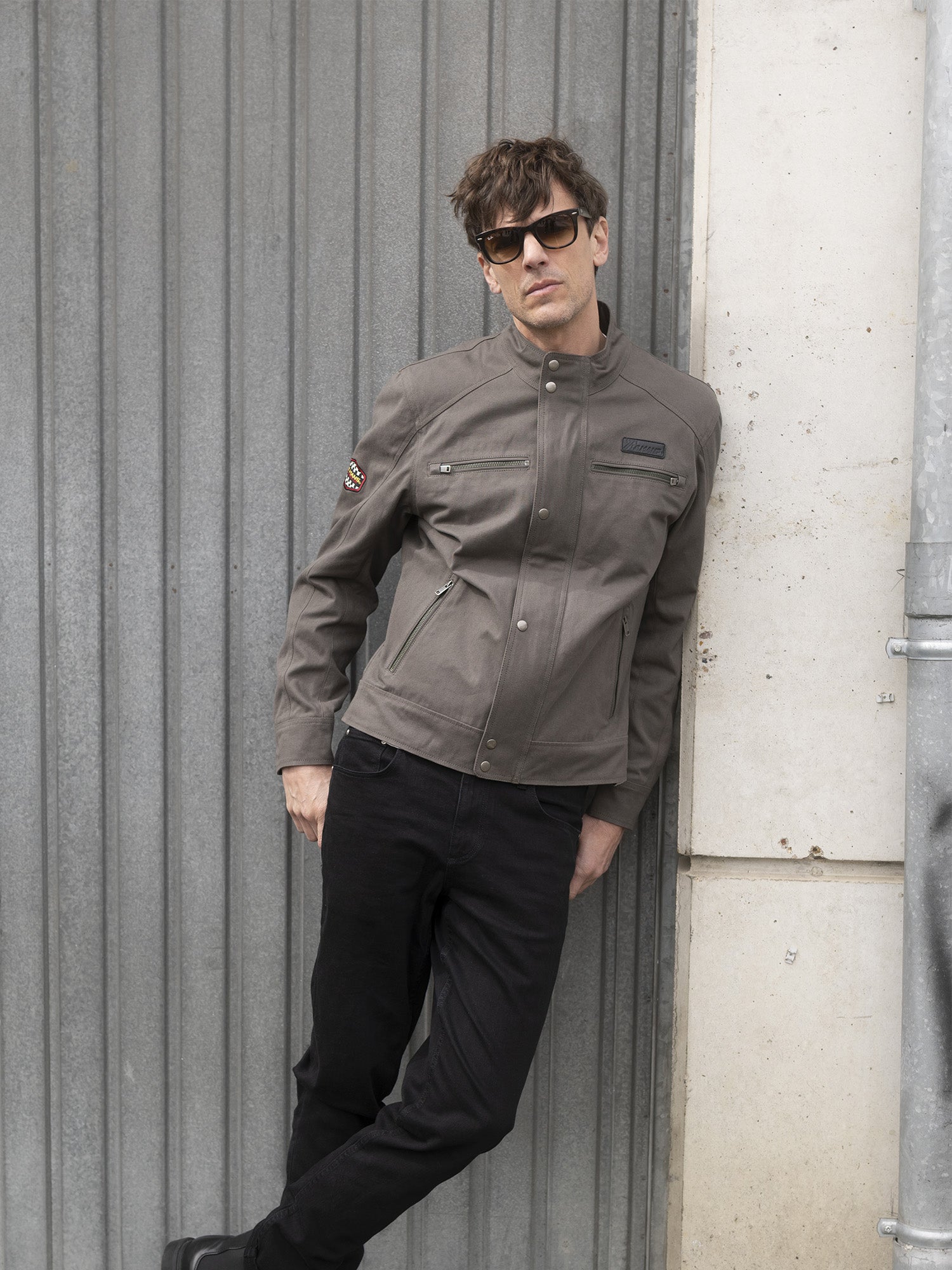JACKET CANVAS MOTOR - DARK OLIVE - Image 3