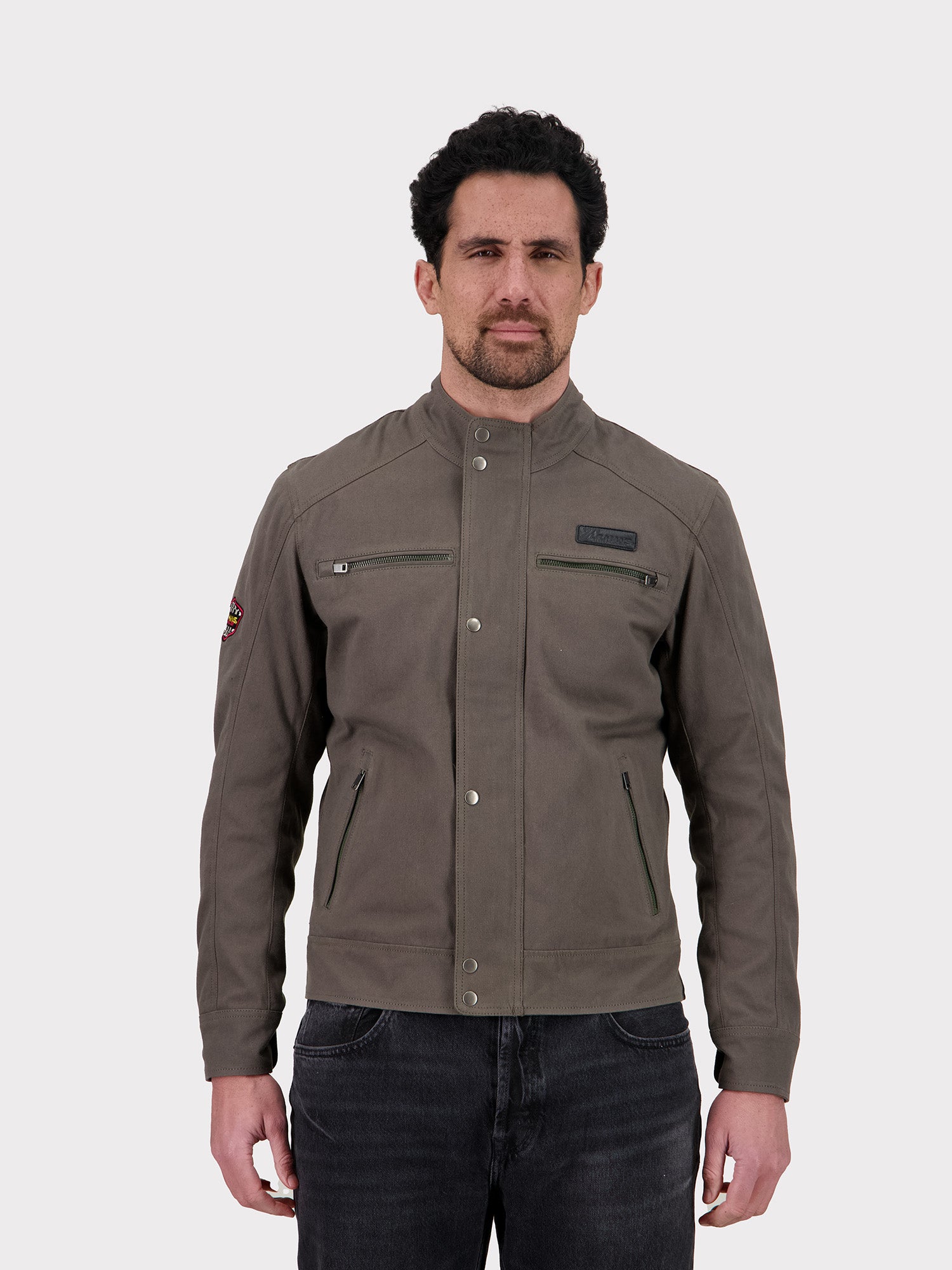 JACKET CANVAS MOTOR - DARK OLIVE