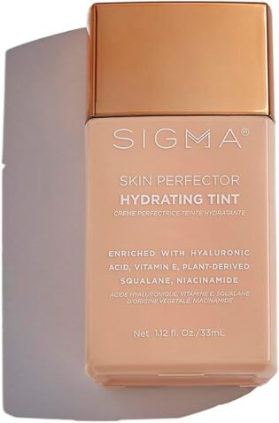 Sigma Beauty Skin Perfector – Base hydratante pour la peau à couvrance légère et modulable, avec acide hyaluronique, sérum à la niacinamide et plus encore -2 Light Beige Tint