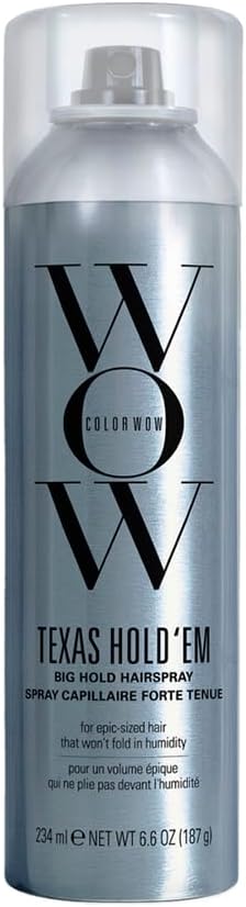 COLOR WOW - Laque Tenue Extra-Forte - Séchage Rapide - Sans Effet Carton - Fini Souple - Maintien de 82% du Style - Protection Thermique & Bouclier Anti-UV - Texas Hold'em Big Hold Hairspray - 234 ml