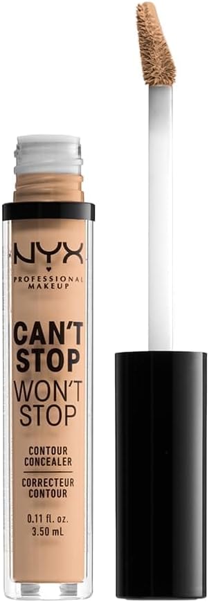 NYX Professional Makeup Anticernes Correcteur Contour Concealer Natural | Tenue 24h, Couverture totale fini mat, Formule vegan, 24 teintes ultra-pigmentées, Camoufle illumine sculpte