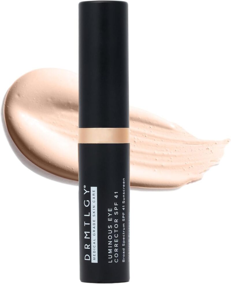 DRMTLGY Luminous Eye Corrector SPF 41 – Fair – Under Eye Color Corrector for Dark Circles – Hydrating Anti-Aging Tinted Eye Cream, Mineral Broad Spectrum Sun Protection, 0.25 fl oz / 7 mL