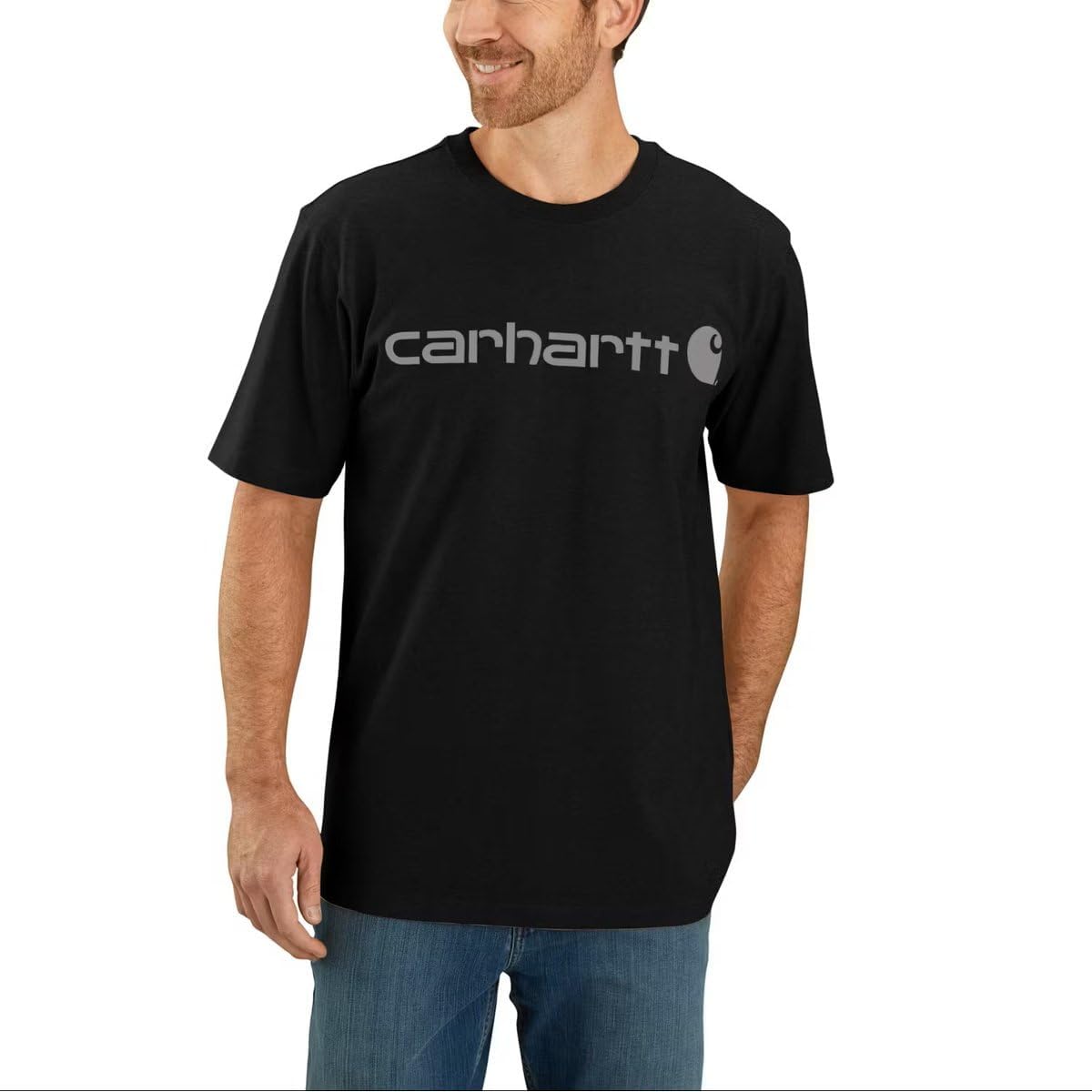 Carhartt Relaxed Fit Heavyweight Short-Sleeve Logo Graphic T-Shirt T-Shirt Utilitaire de Travail Homme - Image 2