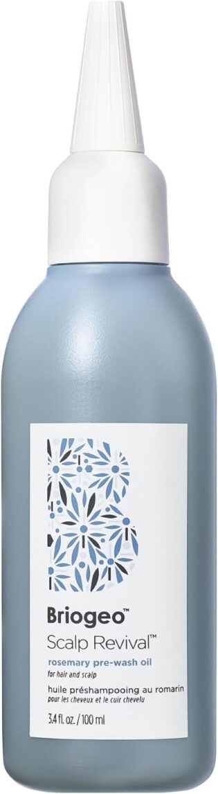 Briogeo Scalp Revival Huile de pré-lavage au romarin pour cheveux et cuir chevelu, traitement sec du cuir chevelu, 100 ml