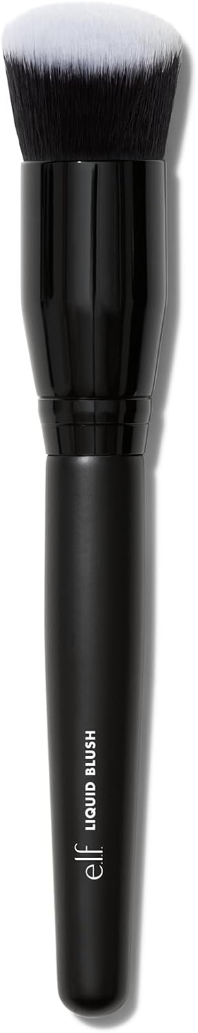 51BmOkk9k6L._AC_SL1500_.jpg e.l.f. Pinceau à blush liquide camouflage, pinceau biseauté idéal pour appliquer et mélanger les couleurs sur les joues, poils doux, denses, végétalien et sans cruauté envers les animaux