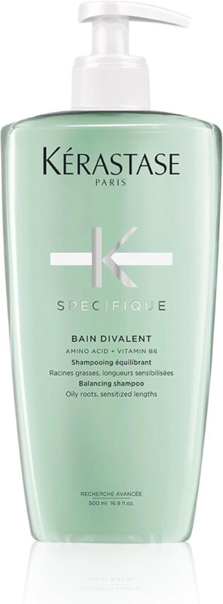 Kerastase Specifique Balancing Shampoo For Oily Scalp & Hair - Cleanses Oil From Roots and Hydrates Dry Hair Ends, 16.9 Fl Oz