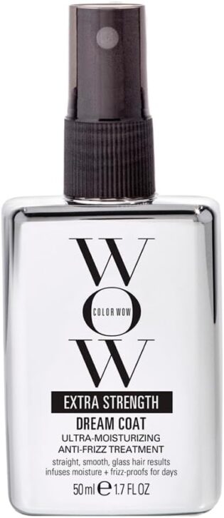 COLOR WOW - Spray Cheveux Anti-Frisottis Ultra-Hydratant Pour Cheveux Bouclés & Frisés - Lissage & Brillance Longue Durée - Soin Sans Rinçage Dream Coat Extra Strength - Format Voyage 50 ml
