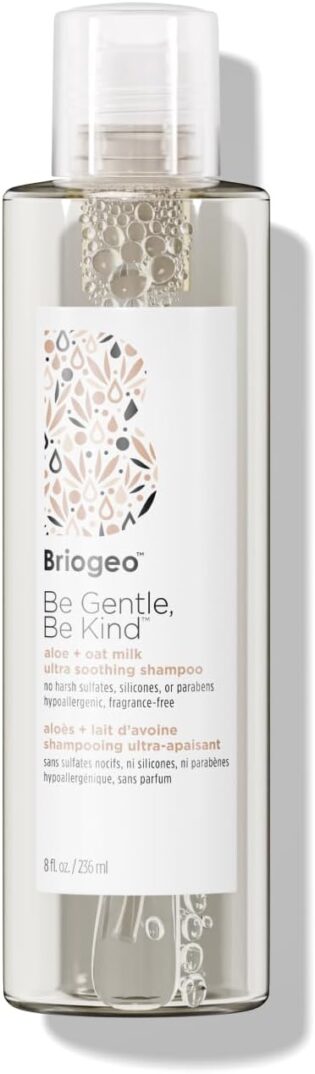 Briogeo Be Gentle Be Kind Shampooing ultra apaisant à l'aloe vera + lait d'avoine, sans parfum, hypoallergénique et approuvé par les dermatologues, végétalien, sans phtalates et sans paraben, 236 ml