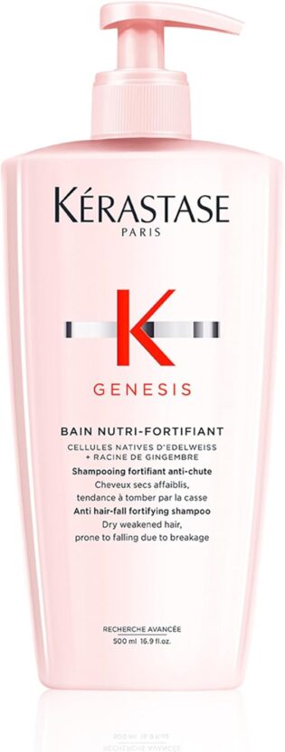 61-0U9x5NsL._AC_SL1500_.jpg Kerastase Genesis Strengthening Nutri-Fortifiant Shampoo - Gently Cleanses & Clarifies the Scalp, Nourishes and Reduces Breakage, For Weak or Damaged Hair, Detangles & Hydrates, For Normal to Dry Hair