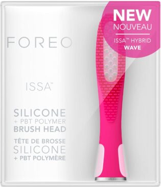 Tête de brosse hybride FOREO ISSA, poils en silicone et polymère PBT de qualité médicale, durée de vie de 6 mois, remplaçable,Fuchsia