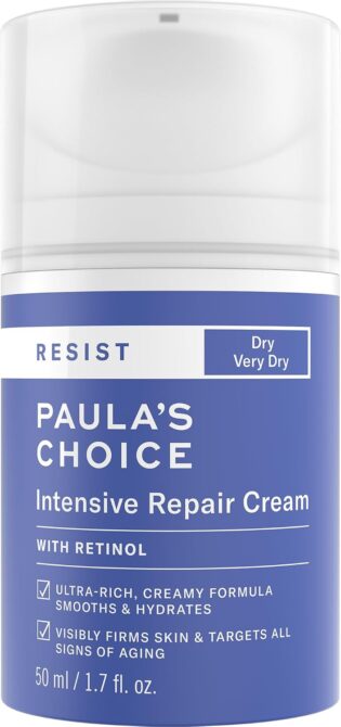613czBD51cL._AC_SL1500_.jpg Paula's Choice RESIST Intensive Repair Face Moisturizer with Retinol, Hyaluronic Acid & Jojoba, Anti-Aging Face Cream for Dry, Chapped Skin, Fragrance-Free, 1.7 Fl Oz.